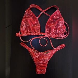 NSA Red Floral Bikini